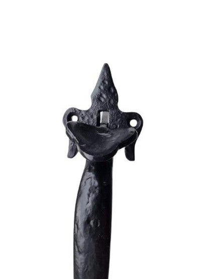 Loquet Suffolk en fonte noire antique avec fleur de lys - Intérieur/extérieur 