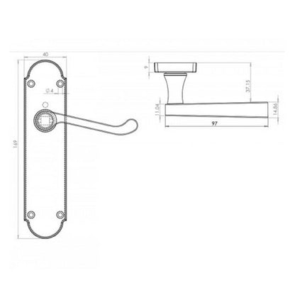 Loquet de porte Epsom à levier style victorien - Pack noir mat