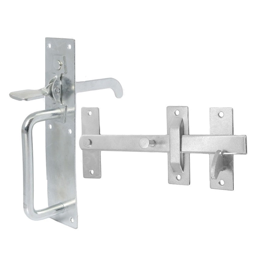 Kit de fixation pour portail latéral de jardin, 3 charnières en T, loquet Suffolk, jeu de boulons Brenton, zinc