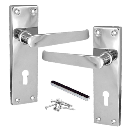 Poignées de porte à levier droit - Chrome 150 x 40 mm