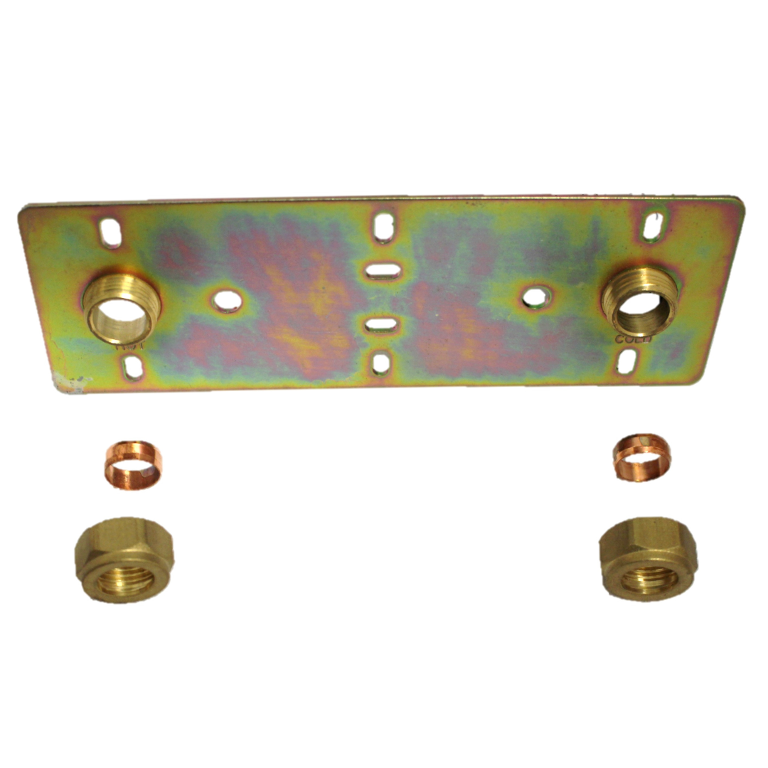 Plaque de fixation de douche dissimulée pour robinet à barre apparente 150 mm 