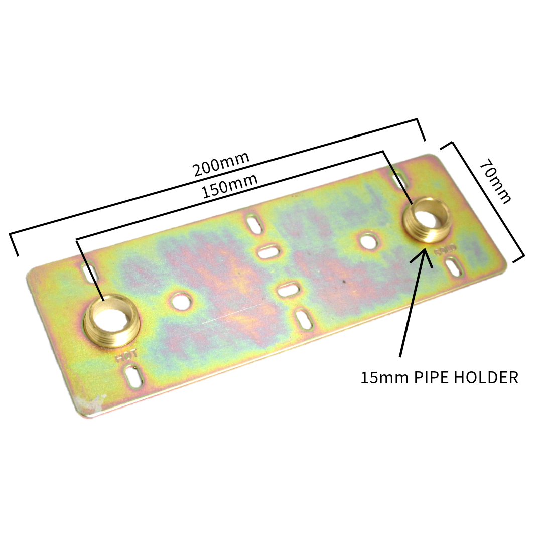Plaque de fixation de douche dissimulée pour robinet à barre apparente 150 mm 