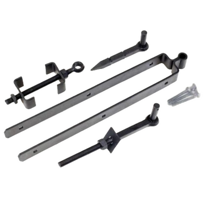 Charnière de portail de ferme/champêtre réglable à double sangle, 450 mm, 18 po, noir