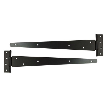 Paire de charnières en T noires en acier, 8/10/12/14/16/18/24 pouces, pour charges moyennes, lot de 2