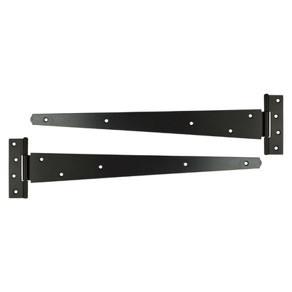 Paire de charnières en T noires en acier, 8/10/12/14/16/18/24 pouces, pour charges moyennes, lot de 2