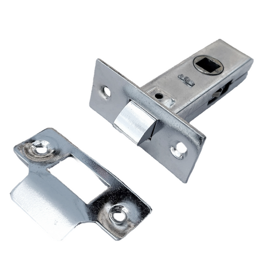 Loquet tubulaire à mortaise 2,5" 63 mm Poignée de porte intérieure Plaque nickelée 1-10
