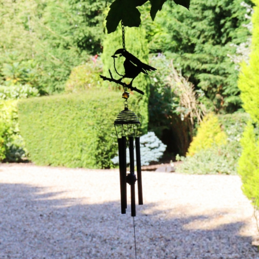 Carillon à vent Silhouette Robin - Noir