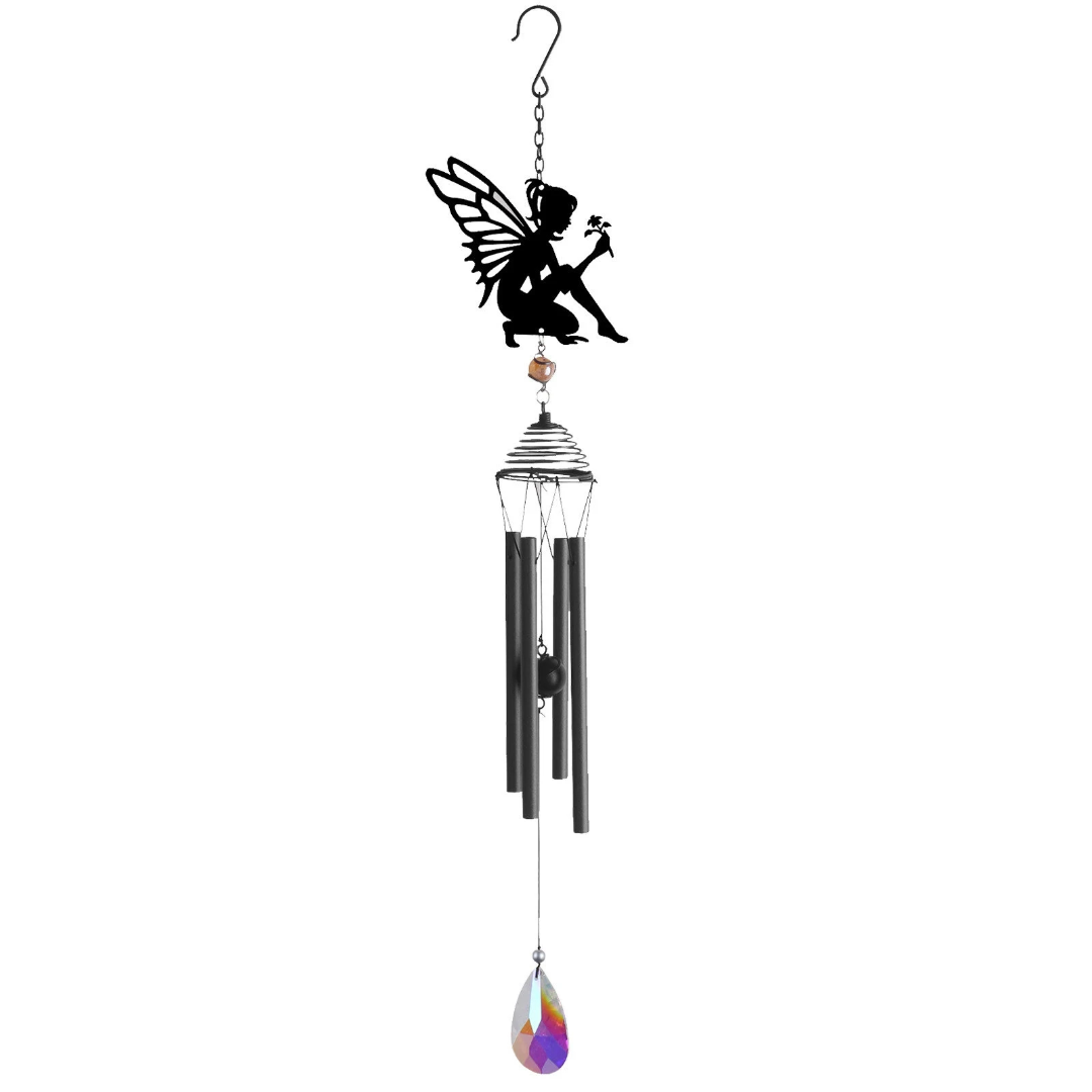 Carillon à vent Silhouette Fairy - Noir