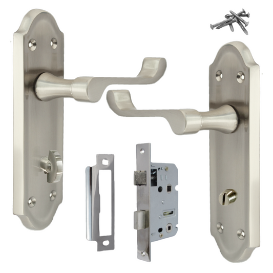 Poignée de porte Ashford pour salle de bain - Pack bain satiné
